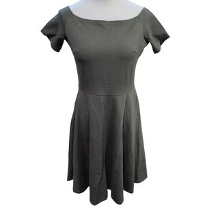 Sarin Mathews Dress, Off-the-shoulder High Low, NWT, Army Green, Sz Med